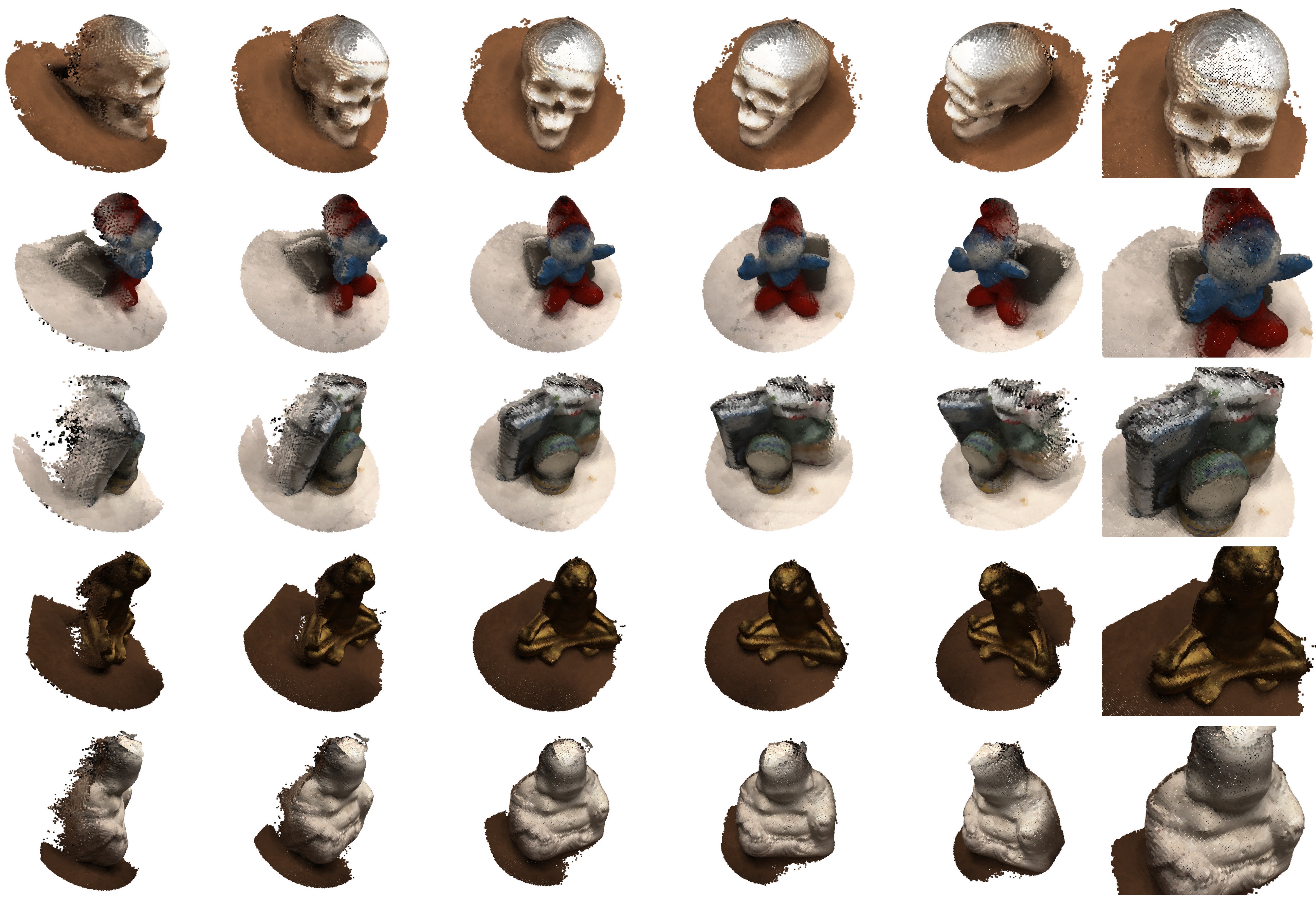 Colored point clouds reconstructed from zero-shot GTR-L depth on DTU