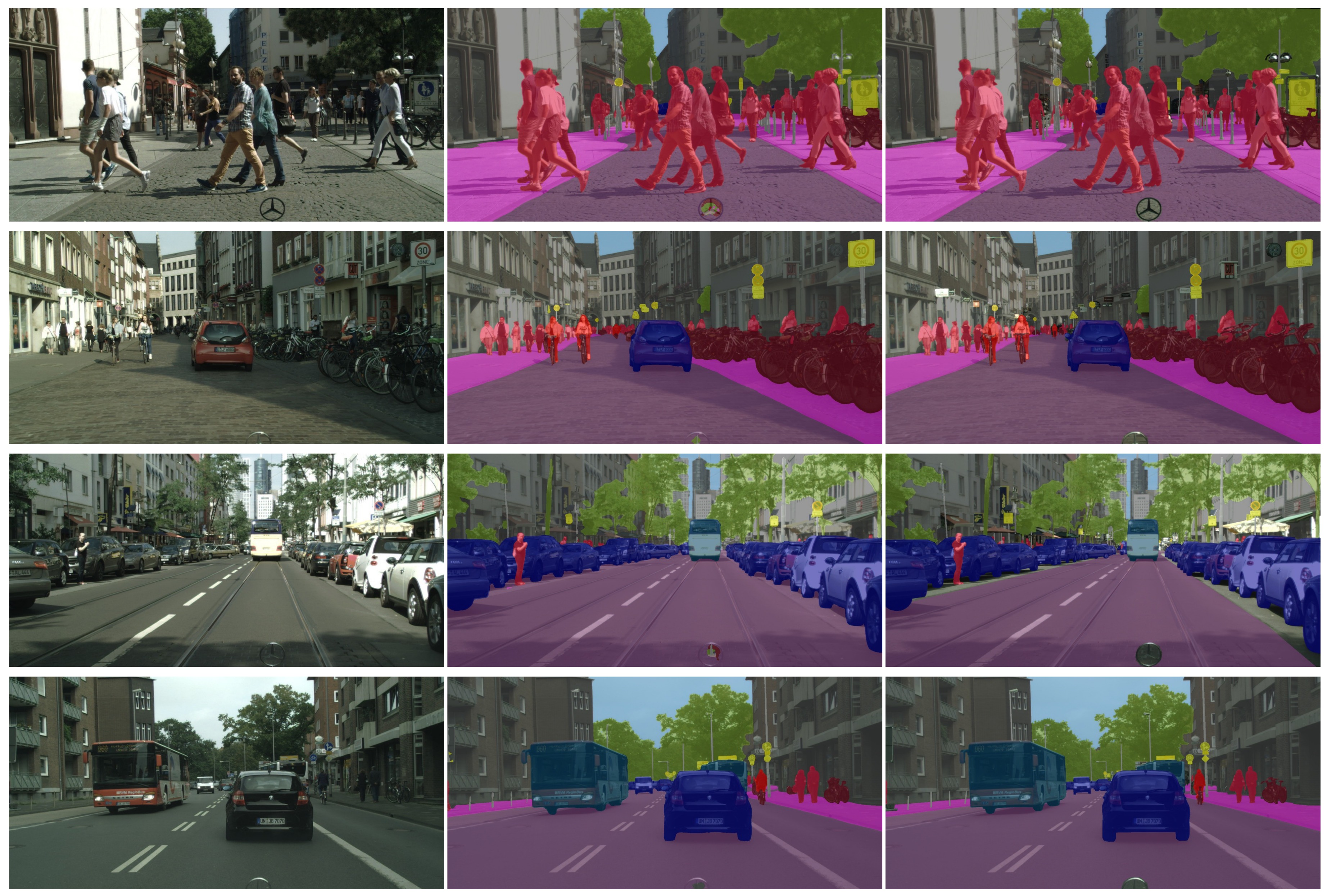 Qualitative semantic segmentation results of GTR-X on Cityscapes